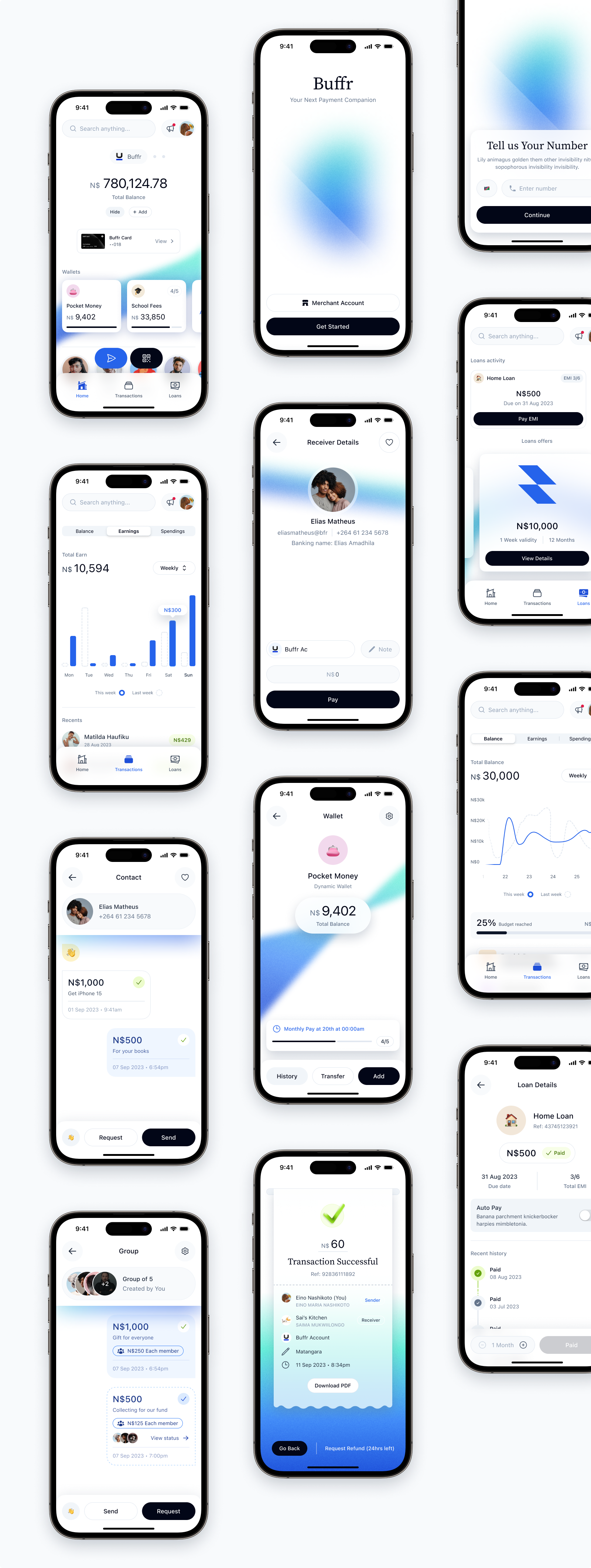 Buffr App Interface Showcase